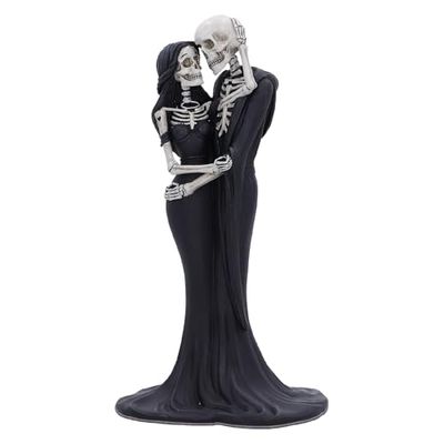 Nemesis Now Eternal Embrace 24 cm, Resina, Regalo gótico de Boda, Figura de Abrazo de Esqueleto, Fundido en la Mejor Resina, Pintado a Mano, Blanco y Negro