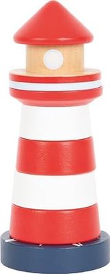 small foot Faro “Gran Océano” con Anillos apilables, de Madera certificada FSC 100%, Juego a Partir de 1 año, 12454, Multicolor, Small