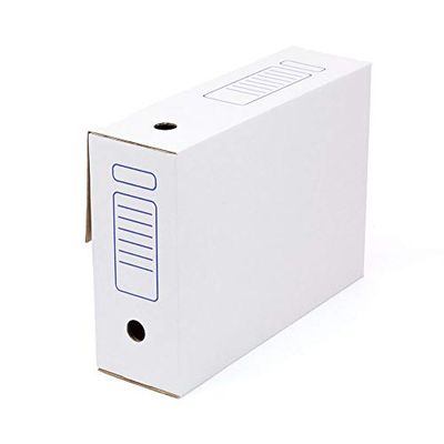 ONLY BOXES, Lot de 10 boîtes de classement, montage automatique, 36 x 10,3 x 27,2, format folio, tranche de 103 mm, couleur blanc