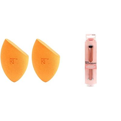 Real Techniques Lot de 2 éponges teint Miracle & Pinceau correcteur d’expert pour le visage