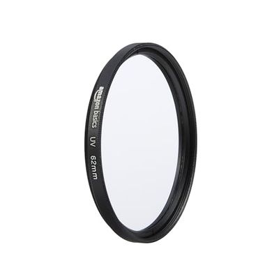 Amazon Basics Filtro de proteção UV circular de 62 mm para imagens mais claras, protege contra poeira, sujidade e riscos