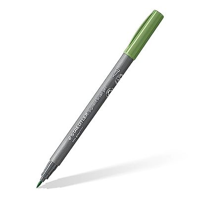 STAEDTLER - Pigment Art - Pigment brush 371 - Feutre pointe pinceau vert olive - 371-57