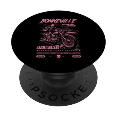 Bonneville Salt Flats Motorcycle Racing Vintage Biker PopSockets PopGrip Adhesivo