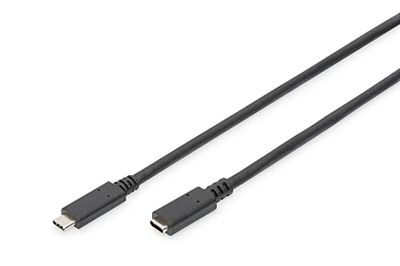 DIGITUS USB 2.0 verlengkabel - 2.0 m - USB C (St) naar USB C (Bu) - 480 Mbit/s - Type-C kabel - zwart