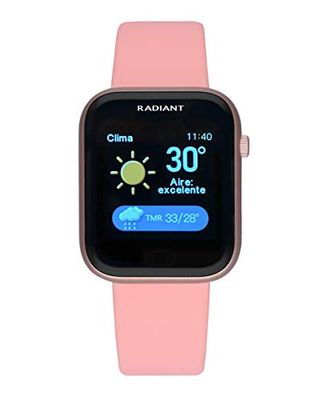 Radiant - Manhattan Collection - Smart klocka, Smartwatch med pulsometer, Tensiometer, Sömnmonitor och Digital Activity Armband Funktion. för män och kvinnor. Kompatibel med Android iOS, Rosa, rem