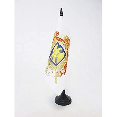 AZ FLAG Bandiera da Tavolo Stemma NAPOLEONE III Secondo Impero Francese 15x15cm - Piccola BANDIERINA Blasone Francia 15 x 15 cm