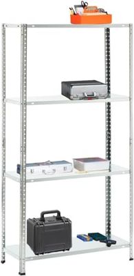Avilia Étagère en métal, 4 étagères, Haute portée, Robuste et Peu encombrante, pour Garage, Atelier, entrepôt, Organisation de Charges Lourdes, modulaire et Facile à Installer, 147 x 30 x 75 cm