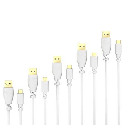 KabelDirekt – 5x 1m Cable Micro USB (USB 2.0, Conector USB A al Conector Micro USB B, Sincronización y Carga, Blanco), TOP Series