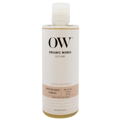 Organic Works Super Naturals Moisture Boost Shampoo - Moisturizing Shampoo for All Hair Types - Vegan, Cruelty-Free Shampoo with Vitamin E - 10.14 oz