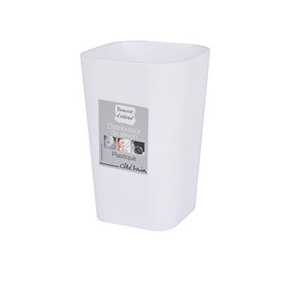 douceur d'Intérieur Bicchiere da Bagno di plastica 7 x 7 x 11 cm Vitamina Bianco