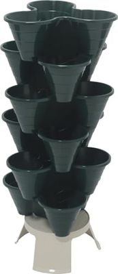 Maceta - conjunto de 6 macetas con soporte, capacidad de 5 litros cada una, ideal para jardinería y cultivo en espacios reducidos.*