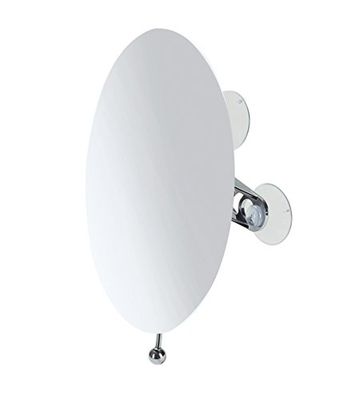 möve Mirrros Miroir avec Ventouses Accessoires de Bain, avec Grossissement 5X, Acier Inoxydable, Silver