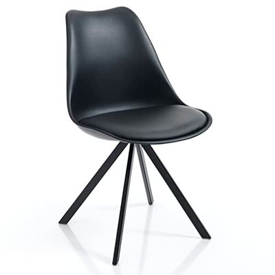 Wink Design Kira Slim Black Lot de 4 chaises, Noir Opaque, H 82 x 48 x 58 cm