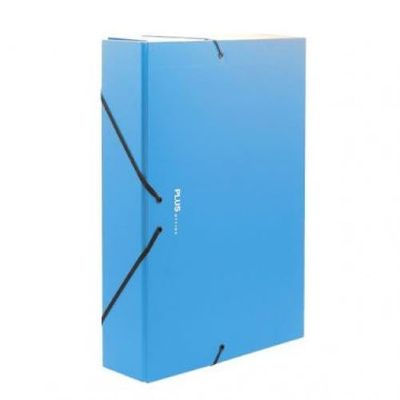 Projectmap van Plus Office model projectmap mat karton, 7 cm, blauw