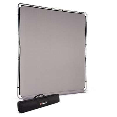 Manfrotto EzyFrame Kit Fondale Pieghevole Fotografia/Video Formato Large - 2 x 2,3 m - Grigio - Telaio a Montaggio Rapido in Alluminio - Custodia Trasporto Rigida - Ultraportatile - LL LB7954