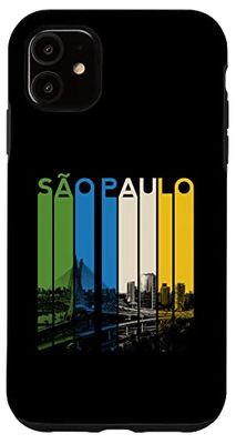 Carcasa para iPhone 11 Sao Paulo Brasil Río De Janeiro Playa Retro Brasil Estatua Brasil