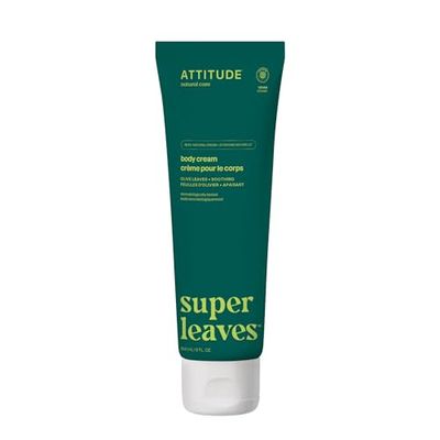 ATTITUDE Body Cream, EWG Verified Moisturizer, Vegan Moisturizing Products For Dry Skin, Dermatologically Tested, Olive Leaves, 240 mL
