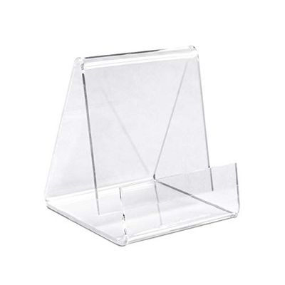 VITAdisplays 80 stuks boekensteunen, boekenstandaard ECO (hoogte: 8,0 cm - breedte: 6,5 cm) van VITAdisplays als klemstandaard van originele plexiglas voor bijv. zakboeken, dvd's, cd's, kleine