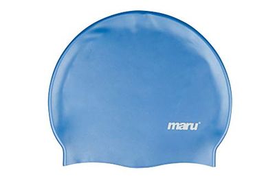 Maru Single-Coloured Silicone Swim hat, Unisex, One Size Fits Most, Blue