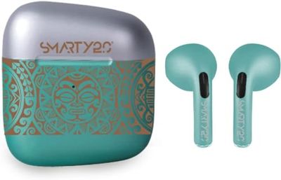 Groene Bluetooth-hoofdtelefoon met Tribal Smarty oplaadhoes