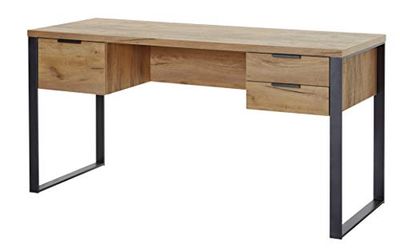 Marque Amazon - Movian Ems - Bureau à 3 tiroirs, 152,4 x 60 x 76,2 cm, Finition chêne