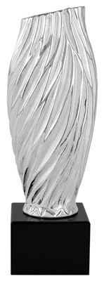 Art-Trophies AT11521 keramische trofee en glas, volwassenen, uniseks, zilver, 34 cm