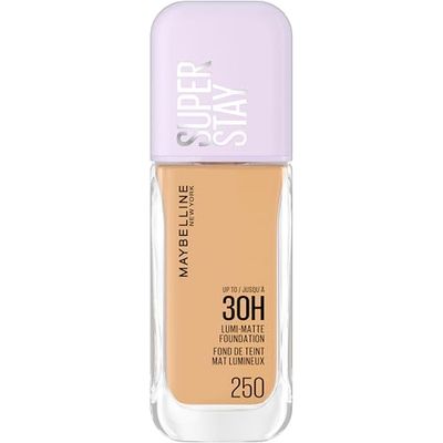 Maybelline New York Super Stay up to 30H Lumi-Matte Foundation, Medium-Full Coverage, Vegan Formula*, Amino Acids, Niacinamide, Vitamin E - Shade 250