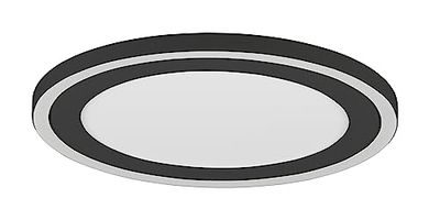 Reality, Plafonnier, Carus incl. 1 x LED,SMD,16,0 Watt,3000K,2300 Lm. incl. 1 x LED,SMD,8,5 Watt,3000K,1300 Lm. Corps: Plastique, noir mat Ø:33,0cm, H:4,0cm