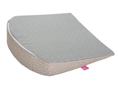 Baby wigvormige kussen ideaal voor kinderwagen, Öko-Tex Standard 100, maat 30 x 30 cm incl. afneembare overtrek van 100% katoen, vierkant abrikoos