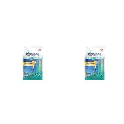 Efiseptyl - Brossettes Interdentaires Clean Expert 0,9mm - Sachet Refermable - Avec Traitement Antibactérien - Sachet de 6 Brossettes (Lot de 2)