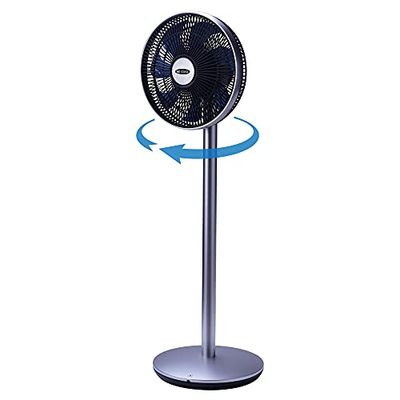 BE COOL Staande Ventilator - Zeer Stil, 360 Graden Oscillerend, Slaapmodus, Koeleffect, 15 M Bereik, Timer, Afstandsbediening - Zilver/Blauw