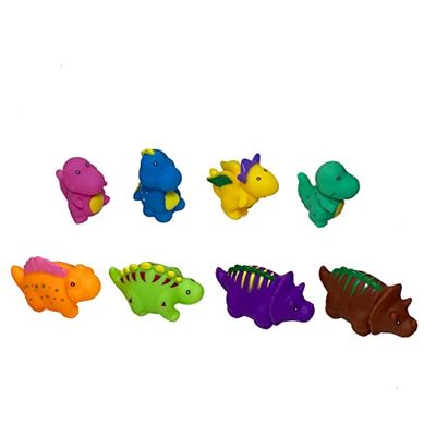 TACHAN - Bolsa 8 Figuras de baño - Animales prehistóricos Dinosaurios - Material Suave y Blando - Juguetes para la bañera - Fácil de Guardar y Transportar (CPA Toy Group 756T00811)