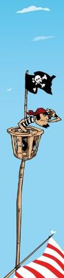 Wandpiraten Papier peint mural pour enfants avec mesures hauteur Pirate 1 pan 200 x 46,5 cm