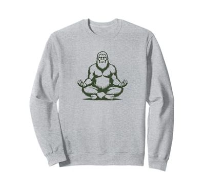 Yoga Squatch Minimalist Mindfulness Bigfoot Sasquatch Felpa