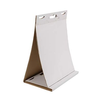 Boardsplus Lavagna Con Fogli Mobili, Blocco di Carta Da Tavolo con Fogli Adesivi Removibili, 20 Fogli di Carta Bianca a 70 g/mq, 500 x 585 mm