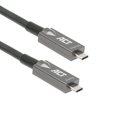 ACT USB C aktiv optisk kabel (AOC) 10 m, USB C videokabel USB 3.2 Gen2, 10 Gbps hög hastighet, USB C fiberoptisk aktiv kabel, för videokonferens, smartboard - AK4310