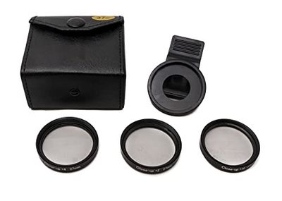 SYSTEM-S Juego de filtros para Macro con Funda de Clip, Color Negro