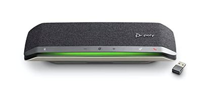 Poly – Haut-parleur intelligent Poly Sync 40+ Bluetooth (Plantronics) - Espaces de travail flexibles -Connexion à un PC/Mac via Dongle inclus et via Bluetooth pour les smartphones, Zoom (certifié)