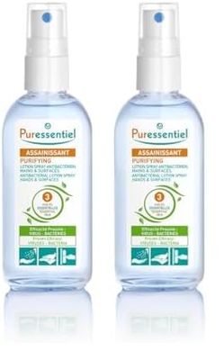 Puressentiel - Antibacterial Lotion Spray Hands & Surfaces - 80 ml (Pack of 2)