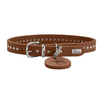 HUNTER Aalborg Style - Collar para Perro de Piel de Vacuno engrasada, Resistente, cómodo, Elegante, Fabricado en Alemania, Talla 27