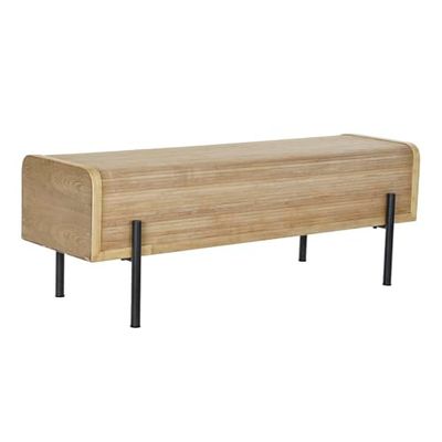 DKD Home Decor Banc Naturel Bois métal 120 x 40 x 43 cm