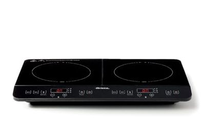 Ariete 1998 - Placa de inducción doble portátil, vitrocerámica, 2000 W + 1500 W, 10 + 8 niveles de potencia, temporizador hasta 4 horas, seguridad infantil, color negro