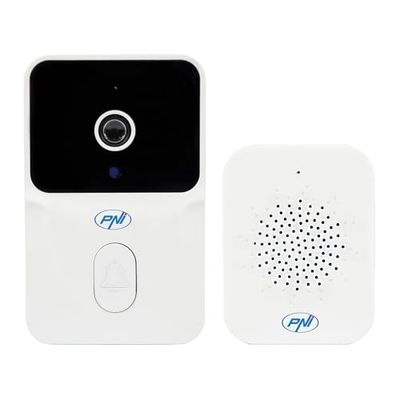 PNI Safe House IDB12 - Campanello video, WiFi, visione notturna, IP54, batteria integrata, controllo con app Tuya