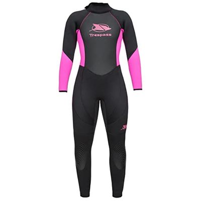 Trespass Aquaria, zwart, L, lang neopreenpak van 5 mm met intern sleutelzakje voor dames, groot, zwart