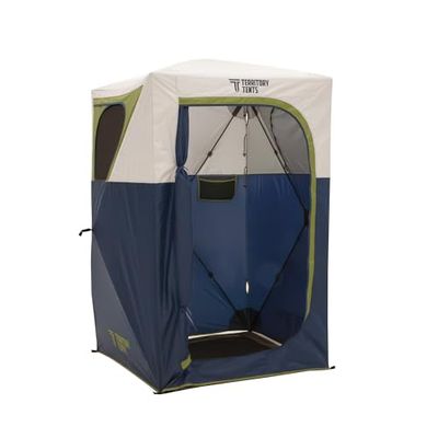 TERRITORY TENTS Shower Tent, Jet Set Privacy Tenda Doccia PT100DB Unisex, Blu Navy/Crema, 62" x 62" x 78"