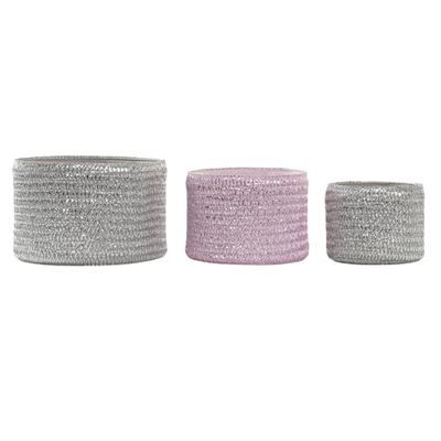 CESTA SET 3 PP 27X27X17 ROSA