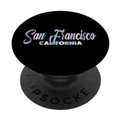 Typographie esthétique pastel de San Francisco en Californie PopSockets PopGrip Adhésif