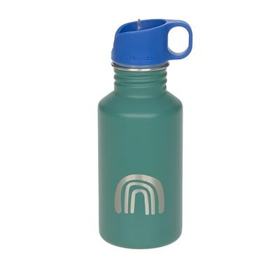 LÄSSIG Gourde en acier inoxydable sans BPA 500ml Enfants Crèche Maternelle anti-fuite avec bouchon Sport Drinking/Bottle Stainless Steel Little Gang Rainbow green