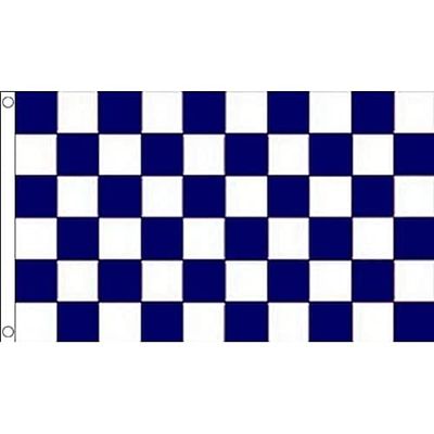AZ FLAG Bandiera A Scacchi Blu Marino E Bianchi 150x90cm - Bandiera Scacchiera Blu E BIANCHA 90 x 150 cm