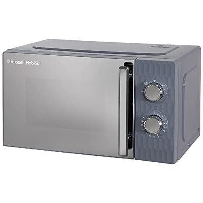 Russell Hobbs Honeycomb RHMM715G 700W Solo Manual Microwave with 5 Power Levels, Integrated Timer and Defrost Function, Grey, 17 Litre